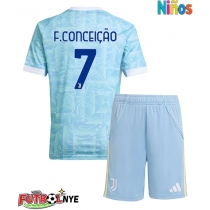 Camiseta Juventus Francisco Conceicao #7 Visitante Equipación para niños 2025-26 manga corta (+ pantalones cortos)